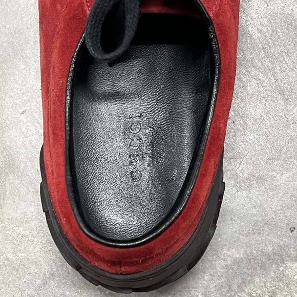 Gucci Suede DK Royal Men's Sneakers Size 8 Red Gucci Script EU 41 - Picture 10 of 10